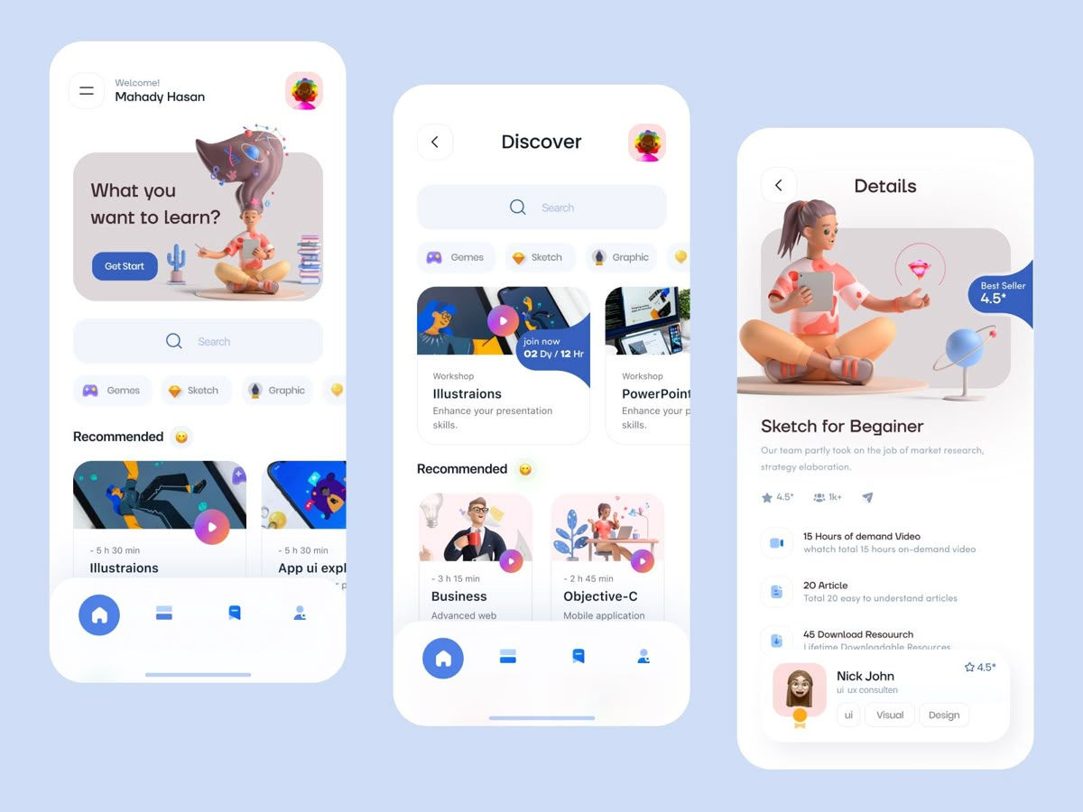 Flutter App for Learning Platforms